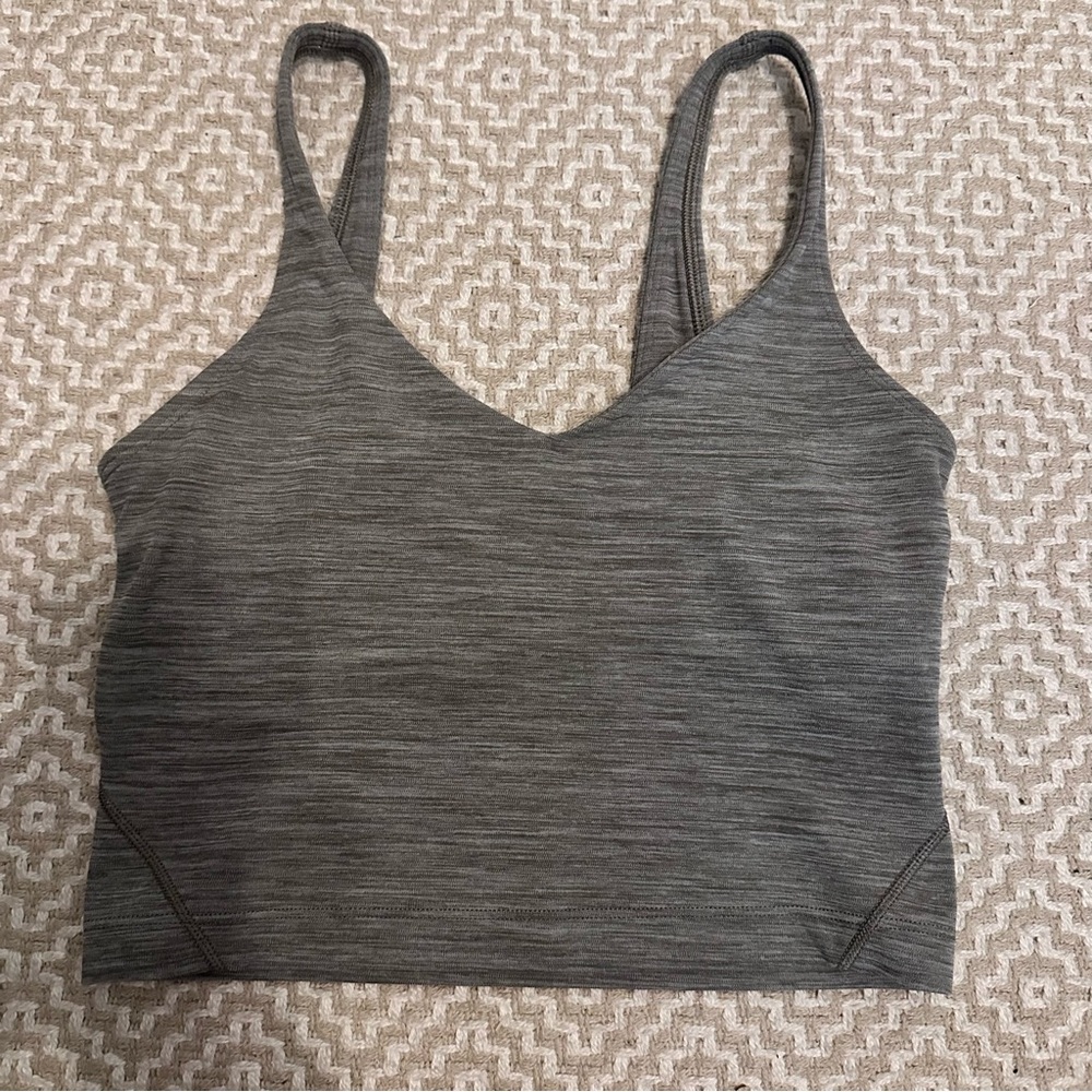 lululemon athletica Heathered Gray Longline Sports Bra